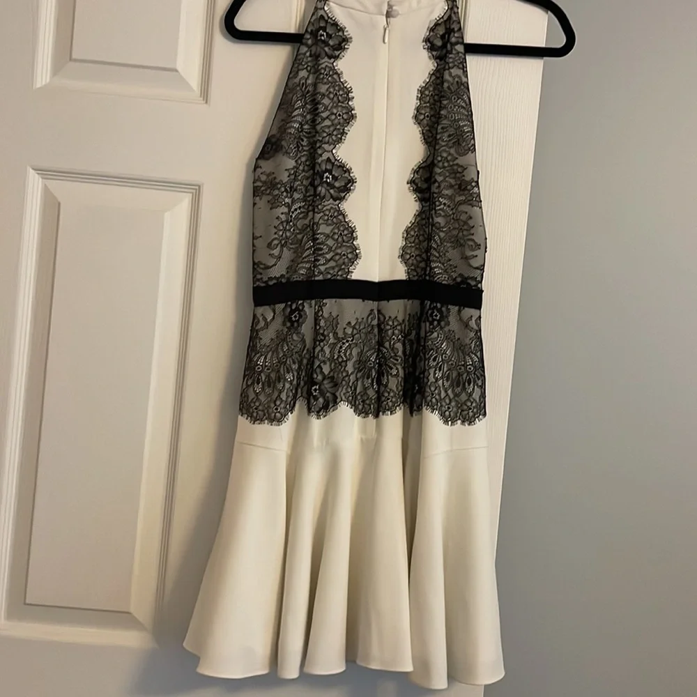 BCBG Black and White Lace Mini Dress - Picture 3 of 9